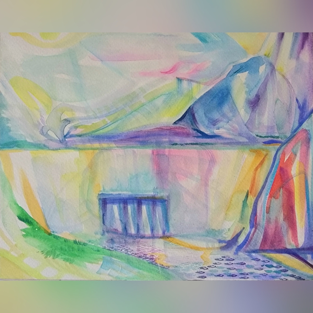 Bright Land - original watercolour by Sonja Violette, 2024